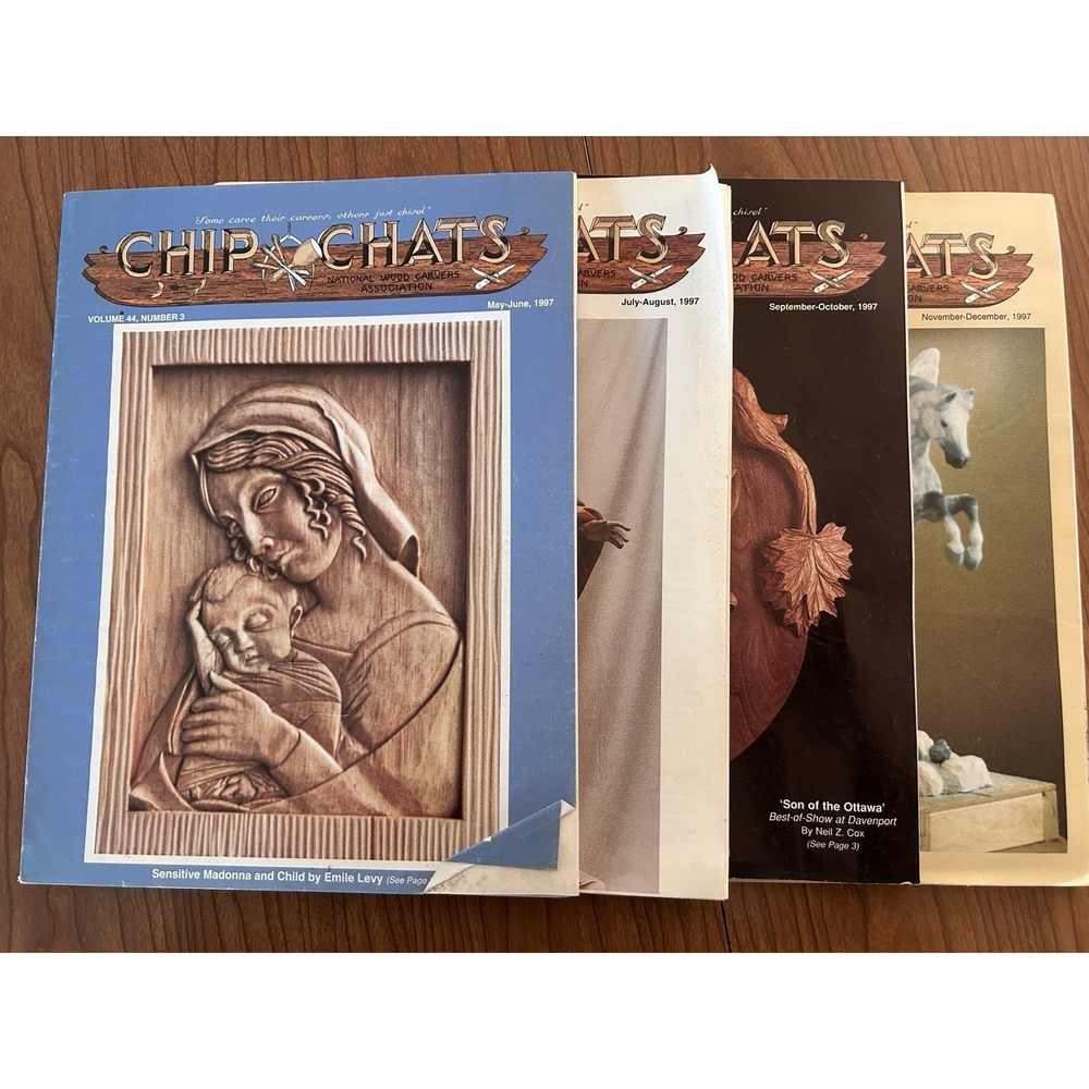 Chip Chats Magazine by National Wood Carvers Association Lot of 5 - 1997